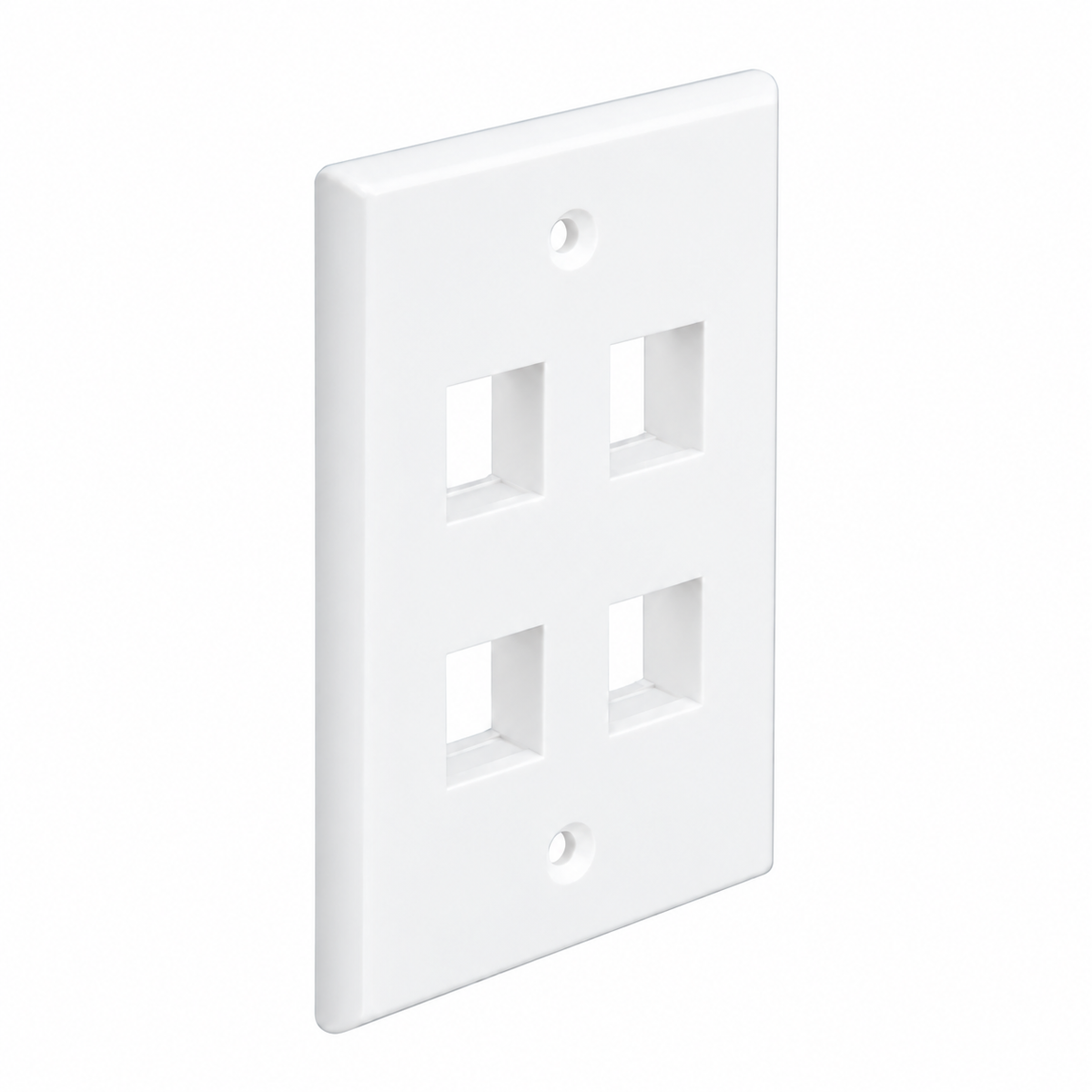 Keystone Wall Plate 1/2/3/4/6-Port Single-Gang Flush Mount, White, 25-Pack