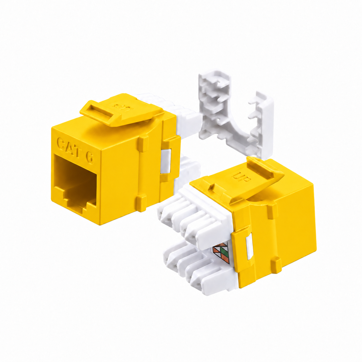 Cat6 Keystone Jack 180-Degree 25-Pack HDJ Series  RJ45 110 Type for 22-24AWG Solid Wire