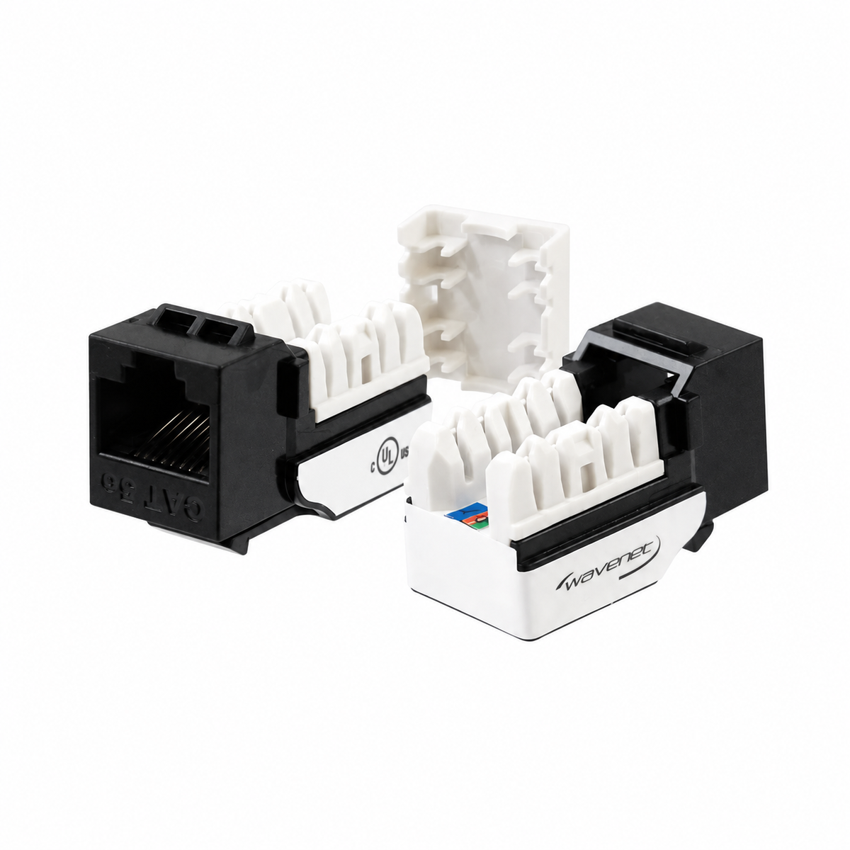 Cat5e Keystone Jack 90-Degree 25-Pack SDJ Series RJ45 110 Type for 22-24AWG Solid Wire