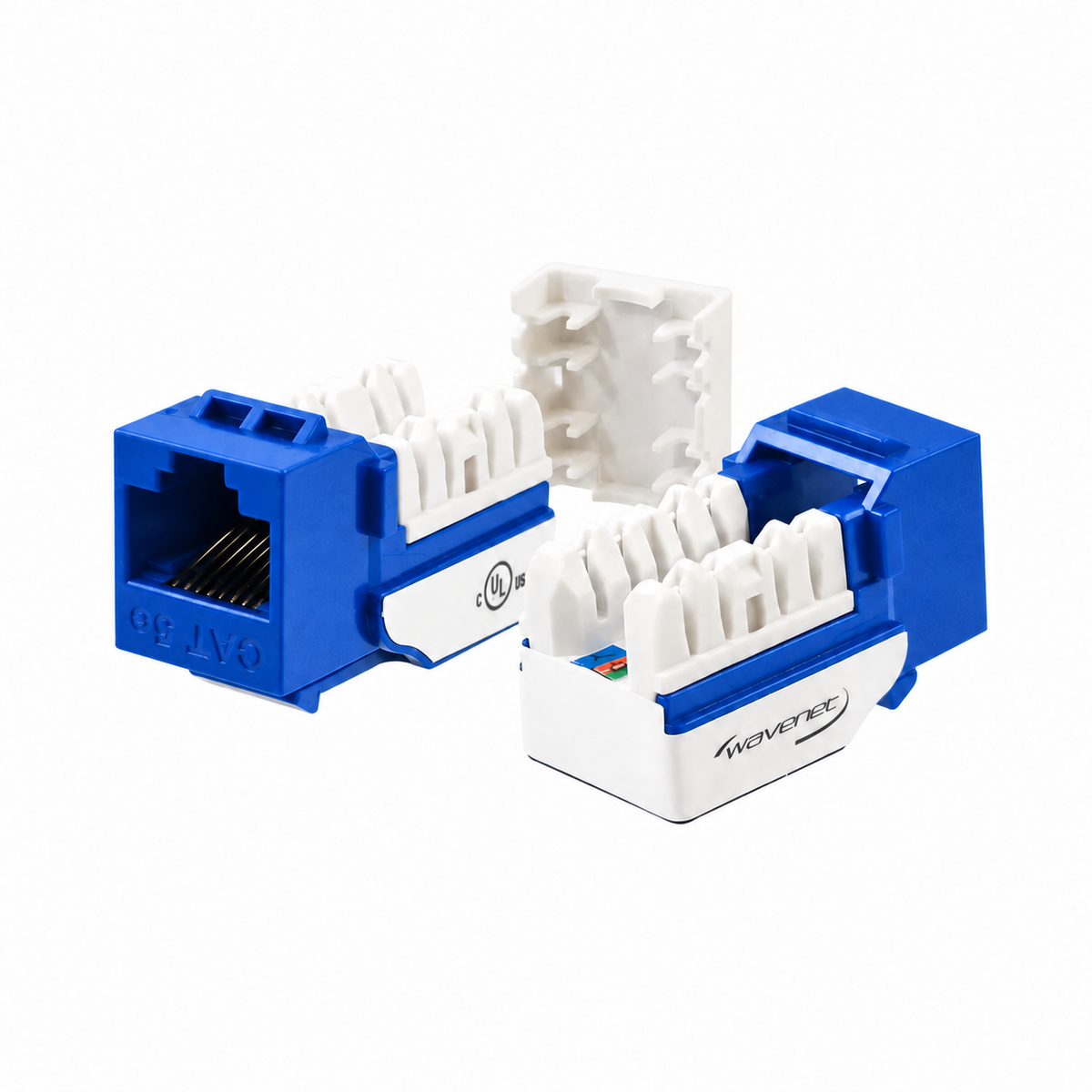 Cat5e Keystone Jack 90-Degree 25-Pack SDJ Series RJ45 110 Type for 22-24AWG Solid Wire