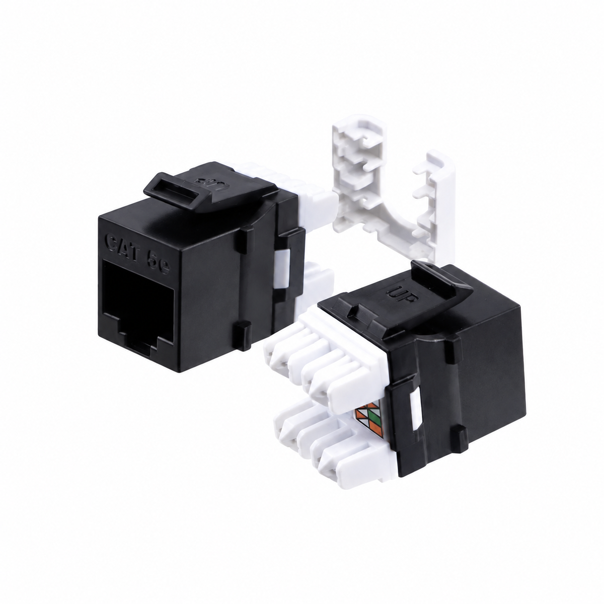 Cat5e Keystone Jack 180-Degree 25-Pack HDJ Series  RJ45 110 Type for 22-24AWG Solid Wire