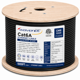 Cat6A Shielded Riser Ethernet Cable 1000ft 23AWG Solid Bare Copper 750MHz PoE++ ETL Listed