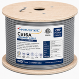 Cat6A Plenum Ethernet Cable 1000ft 23AWG Solid Bare Copper 750MHz CMP PoE++ ETL Listed
