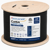 Cat6A Plenum Ethernet Cable 1000ft 23AWG Solid Bare Copper 750MHz CMP PoE++ ETL Listed