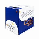 Cat6 Ethernet Cable CMP Plenum 23AWG Solid Bare Copper No Spline UTP 550MHz 1000ft