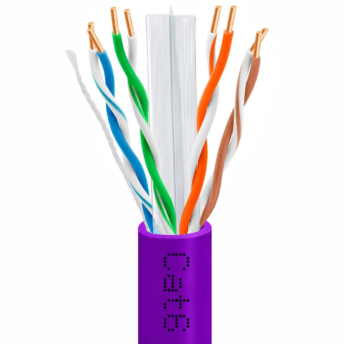 Cat6 Plenum Ethernet Cable 1000ft 23AWG Solid Bare Copper 600MHz PoE PoE+ CMP ETL Listed