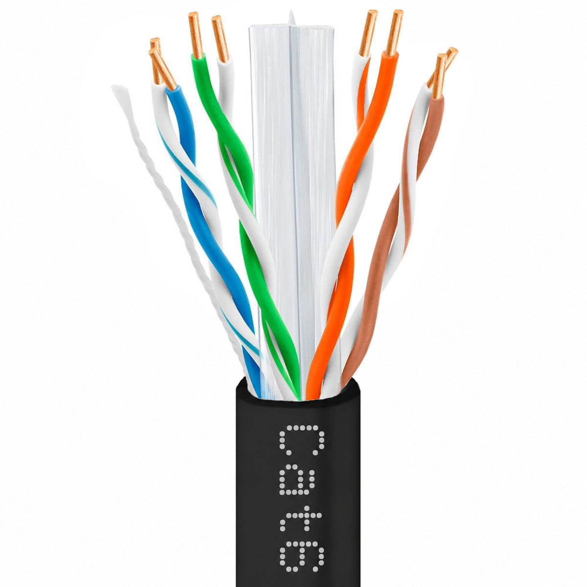 Cat6 Ethernet Cable CMP Plenum 23AWG Solid Bare Copper No Spline UTP 550MHz 1000ft