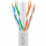 Cat6 Ethernet Cable CMP Plenum 23AWG Solid Bare Copper No Spline UTP 550MHz 1000ft