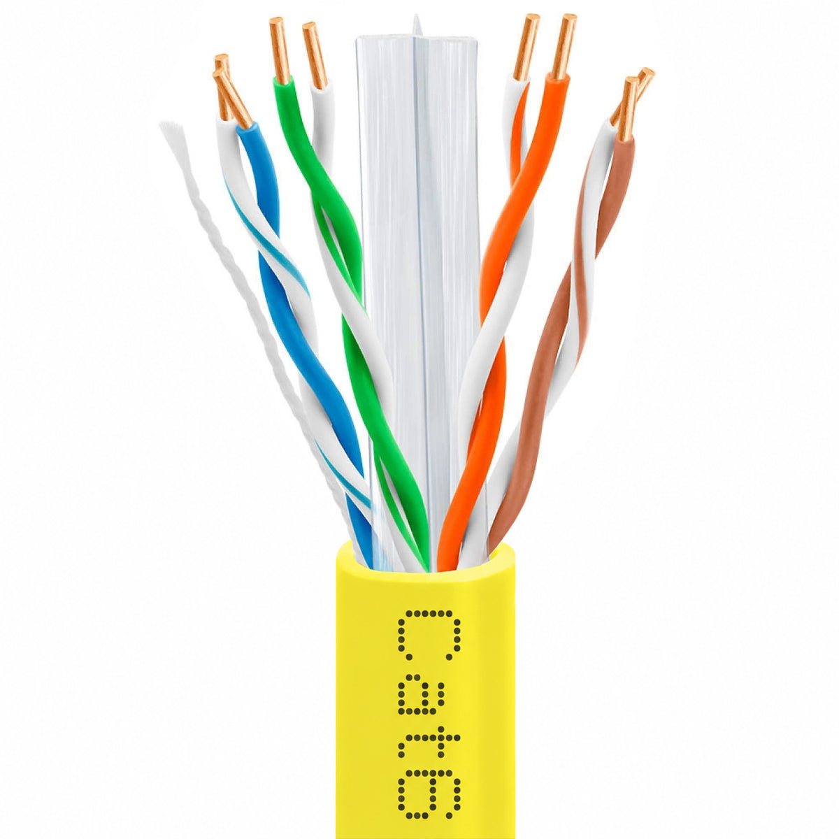 Cat6 Ethernet Cable CMP Plenum 23AWG Solid Bare Copper No Spline UTP 550MHz 1000ft