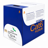 Cat6 Ethernet Cable CMP Plenum 23AWG Solid Bare Copper No Spline UTP 550MHz 1000ft