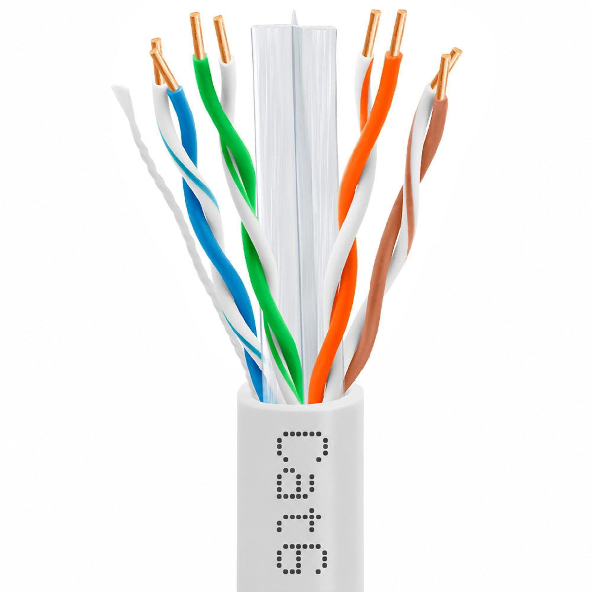 Cat6 Riser Ethernet Cable 1000ft 23AWG Solid Bare Copper 600MHz PoE++ CMR ETL Listed