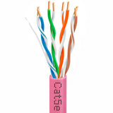 Cat5e Riser Ethernet Cable 1000ft 24AWG Solid Bare Copper 350MHz CMR ETL Listed