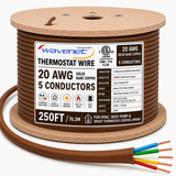 Thermostat Wire 20AWG Solid Bare Copper CMR CL2R Brown 2 5 6 8 Conductors