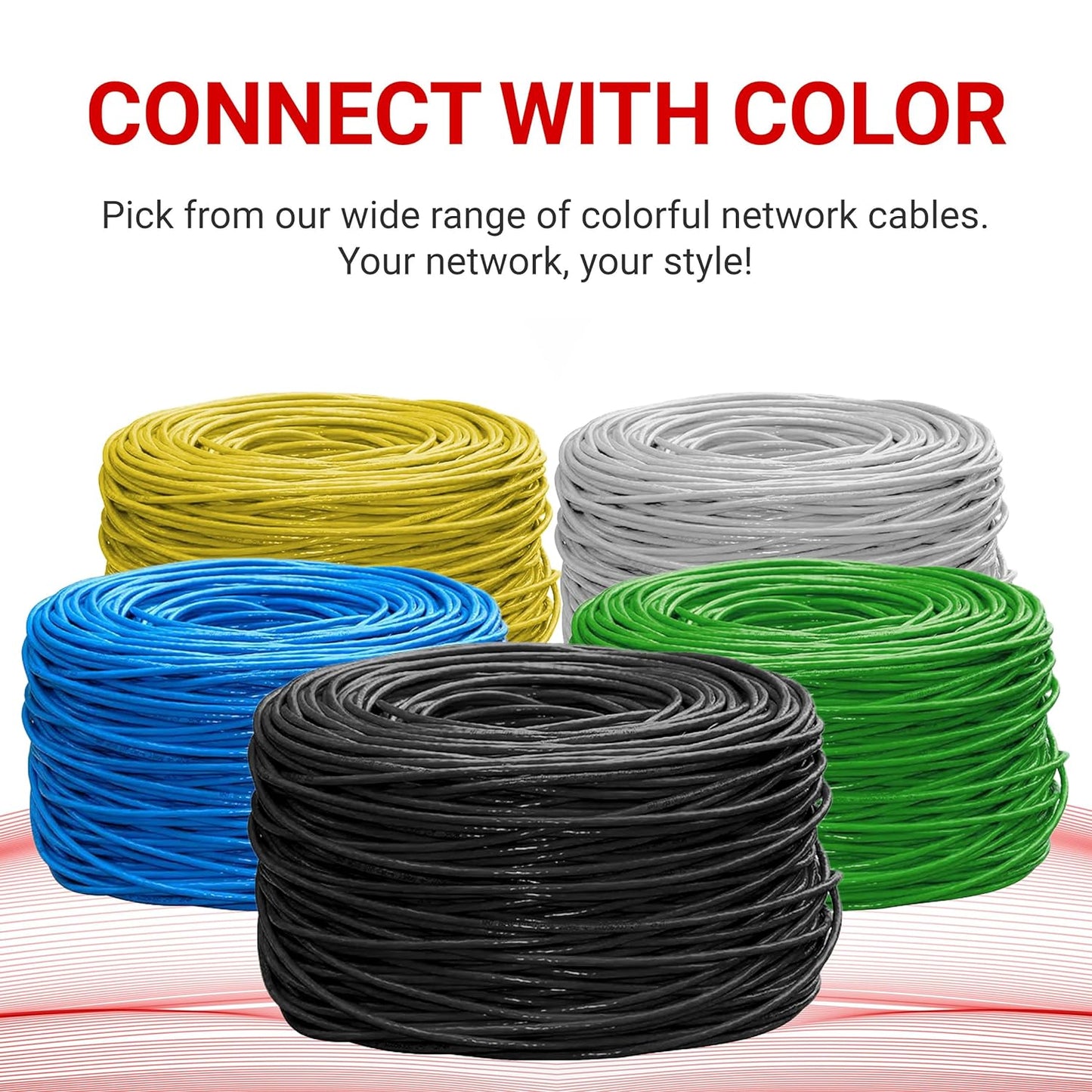 Bulk Cat5e Cable 1000ft 24AWG Solid 4 Pair Cat5e Ethernet Cable UTP RJ45