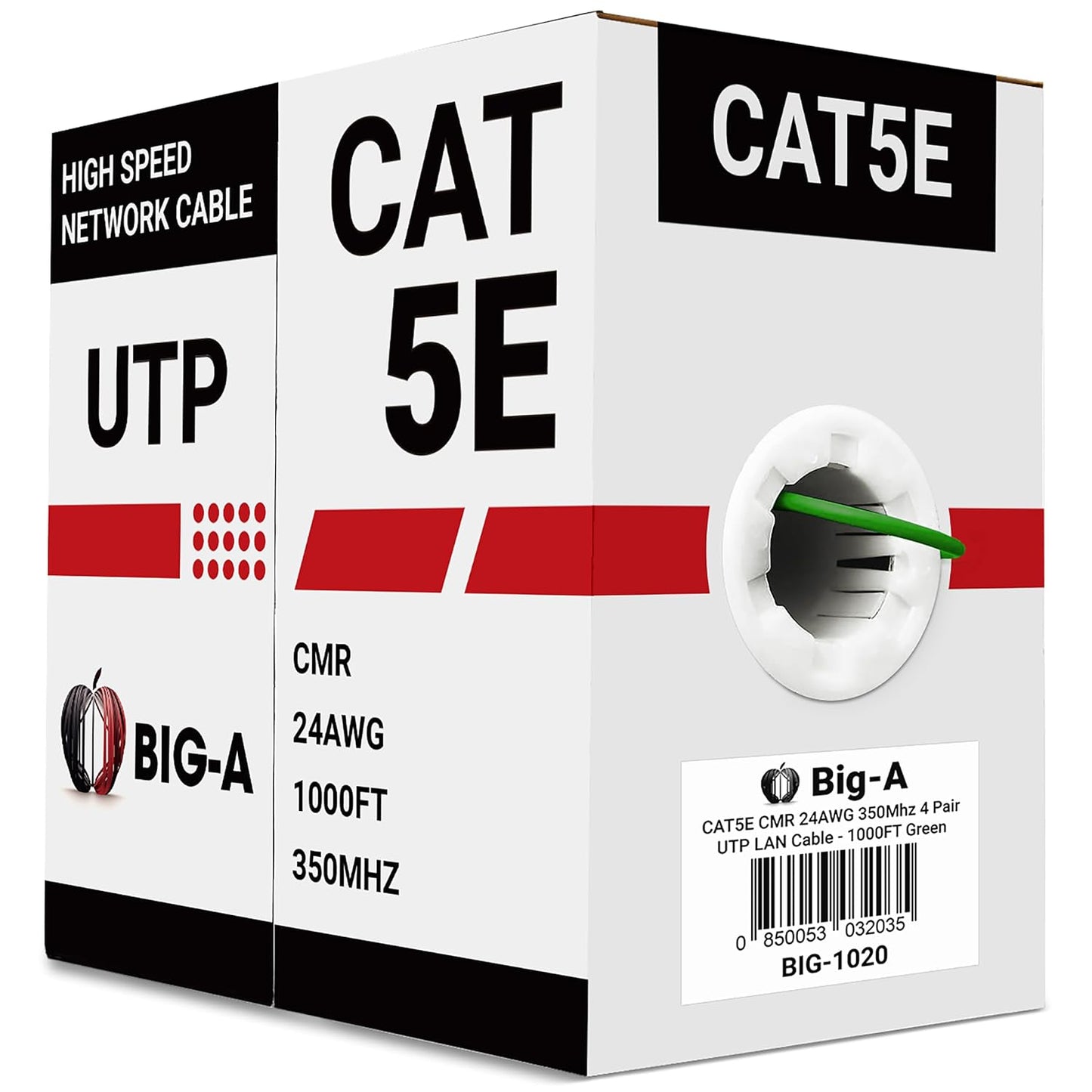 Bulk Cat5e Cable 1000ft 24AWG Solid 4 Pair Cat5e Ethernet Cable UTP RJ45