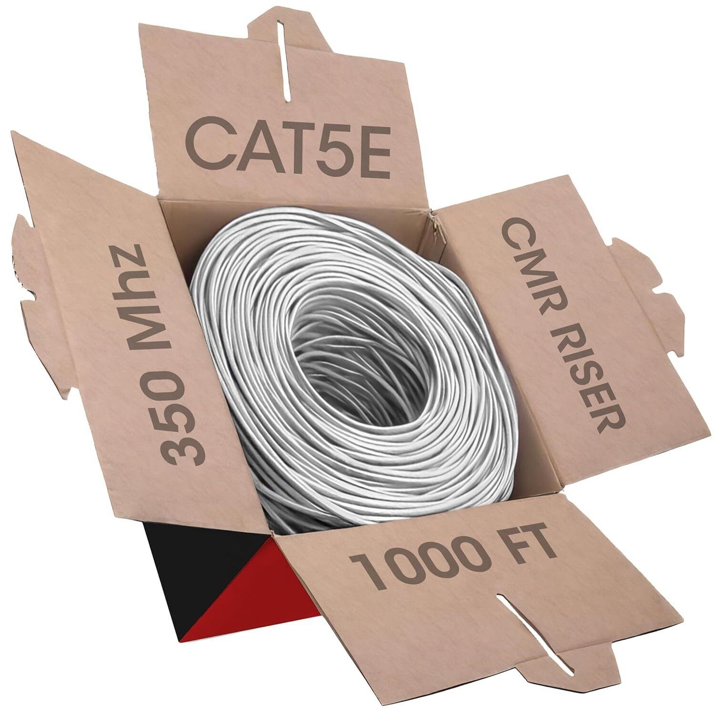 Bulk Cat5e Cable 1000ft 24AWG Solid 4 Pair Cat5e Ethernet Cable UTP RJ45