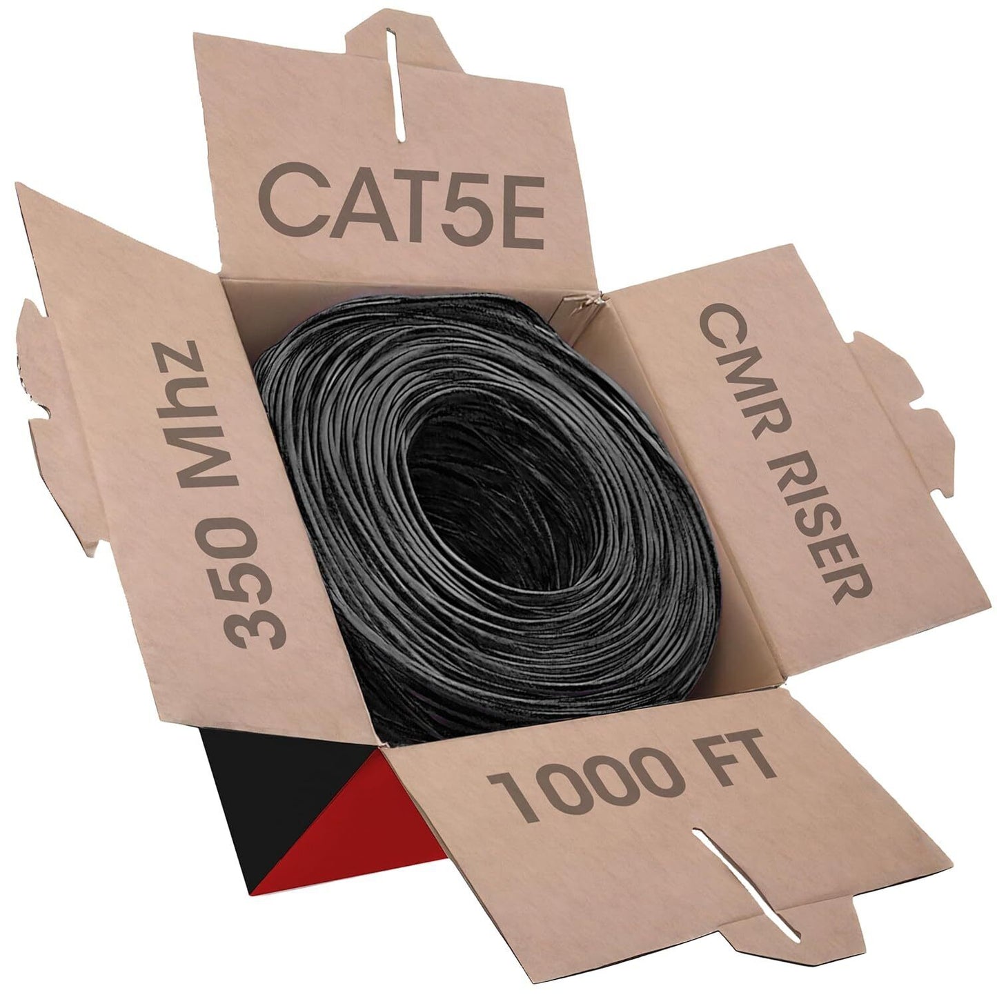 Bulk Cat5e Cable 1000ft 24AWG Solid 4 Pair Cat5e Ethernet Cable UTP RJ45